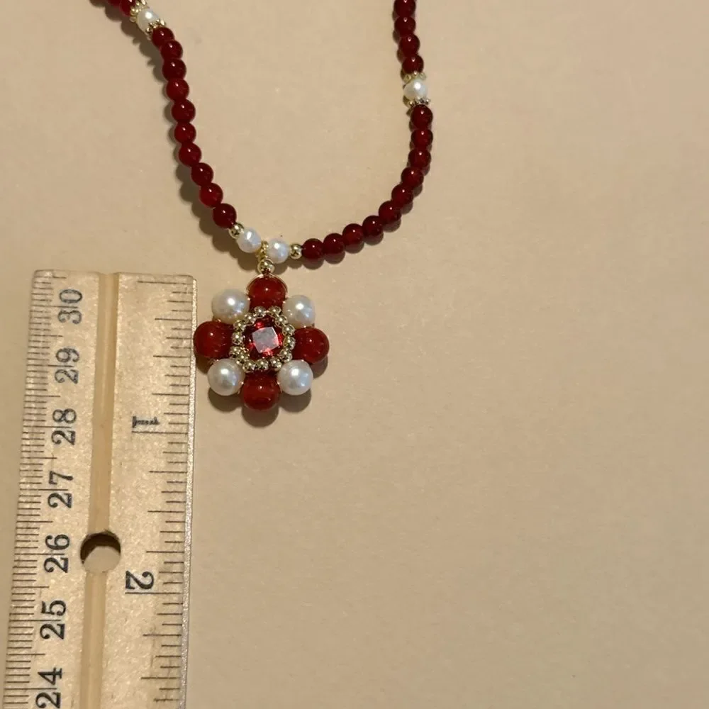 Vintage flower necklace N1236